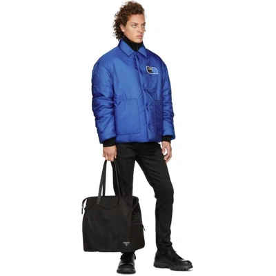 Prada Padded Nylon Jacket In Blue | ModeSens