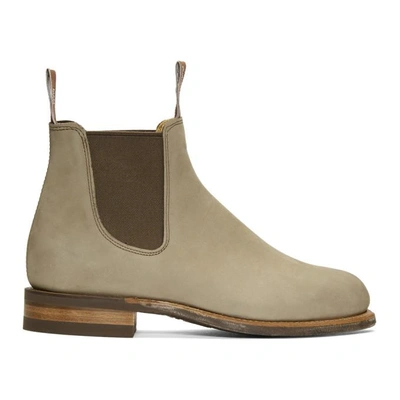 Shop R.m.williams R.m. Williams Grey Comfort Turnout Chelsea Boots In Eucalypt