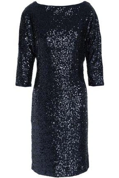 Shop Milly Woman Kimberly Sequined Mini Dress Navy