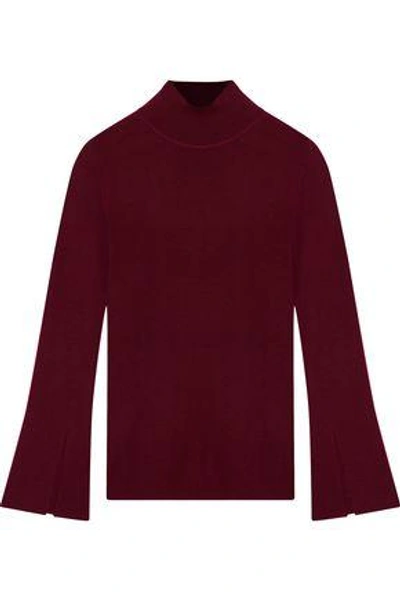 Shop Iris & Ink Woman Ryan Wool Turtleneck Sweater Burgundy