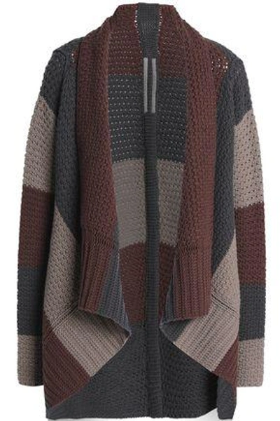 Shop Rick Owens Wool Cardigan In Chocolate