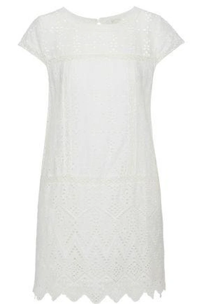 Shop Joie Woman Delayna Broderie Anglaise Cotton Mini Dress White