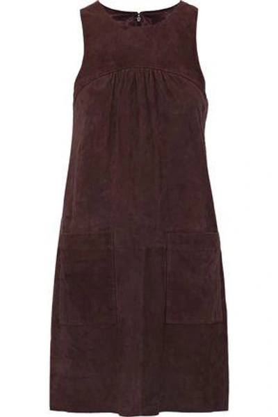 Shop Joie Woman Fahfia C Suede Mini Dress Chocolate