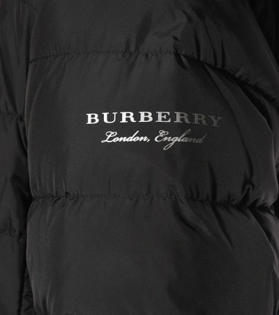 Shop Burberry Double-breasted Down Puffer Coat In Black