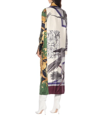 Shop Ferragamo Printed Silk Shirt Dress In Multicoloured