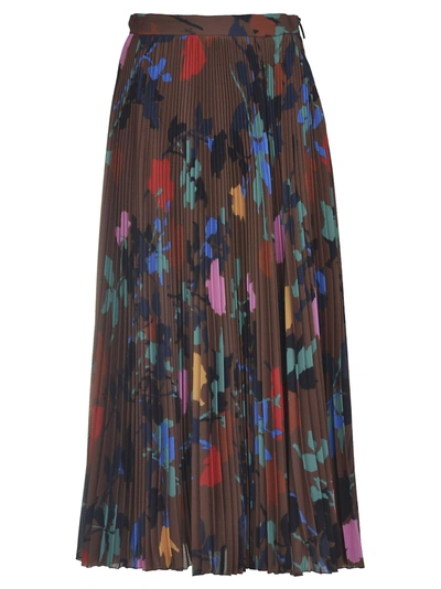 Shop Msgm Pleated Print Skirt In 30
