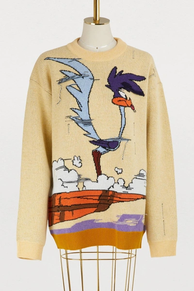 Shop Calvin Klein 205w39nyc Road Runner Oversized Sweater In Arylide Multicolor
