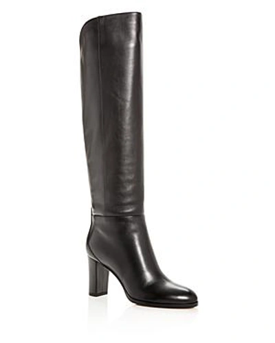 Shop Jimmy Choo Women's Madalie 80 High Block-heel Boots In Black Leather