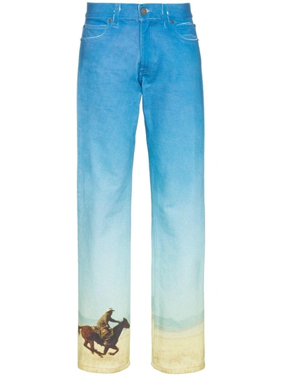 Shop Calvin Klein Jeans Est.1978 Calvin Klein Jeans Est. 1978 Printed Straight Leg Jeans - Blue