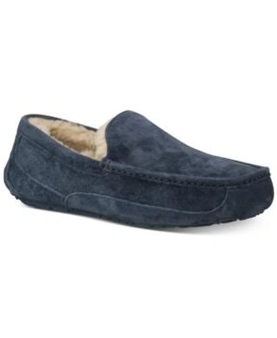 Shop Ugg Men's Ascot Moccasin Slippers Men's Shoes In True Navy