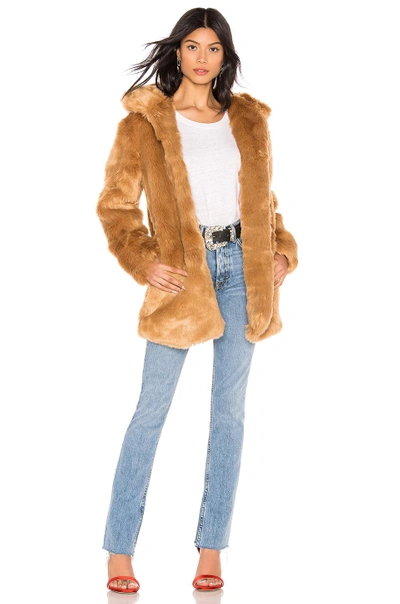 Shop Lpa Faux Fur Coat 84 In Brown.