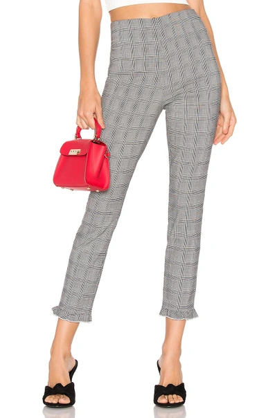 Shop About Us Josephine Plaid Ruffle Pants In Black & White