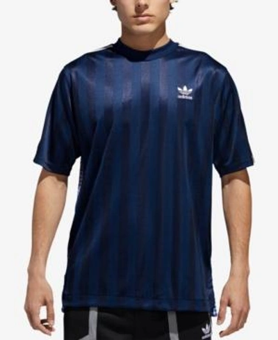 Shop Adidas Originals Men's B-side Trefoil Mixed-print Soccer Jersey In Navy