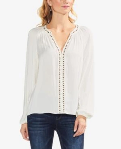 Shop Vince Camuto Studded Top In Antique White