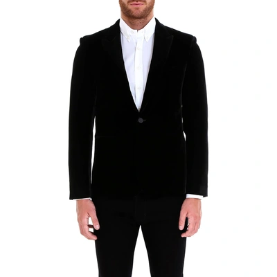 Shop Saint Laurent Velvet Tuxedo Blazer In Black