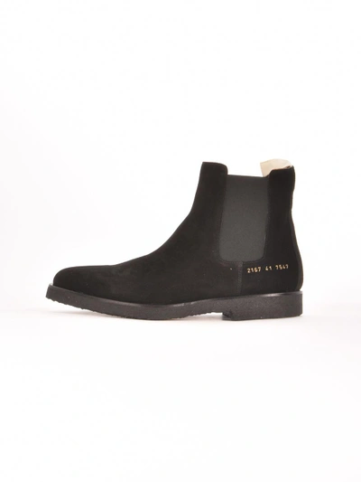 Shop Common Projects Black Suede Boot