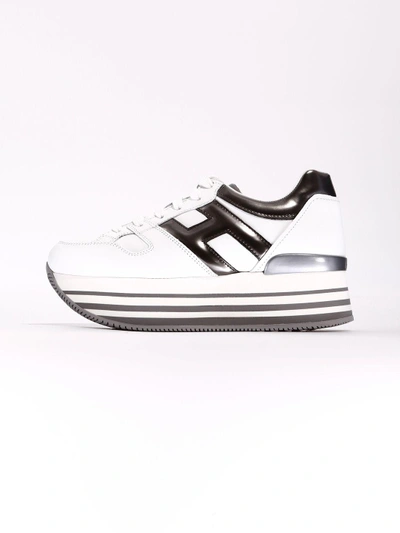 Shop Hogan Sneaker Maxi H222 Grey In White/grey