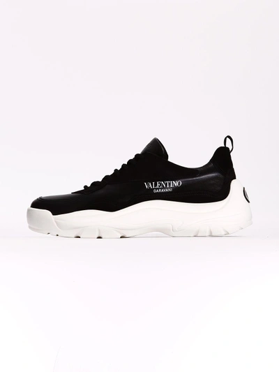 Shop Valentino Sneaker In Calfskin And Suede In Black