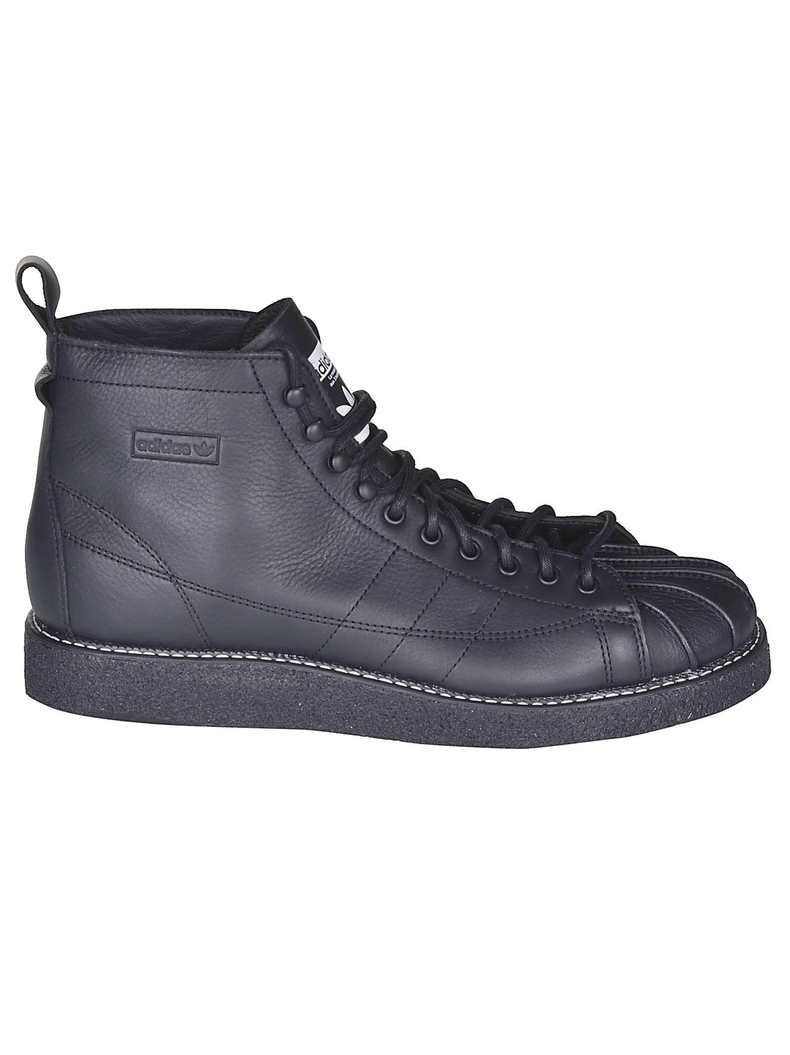 adidas black leather high tops