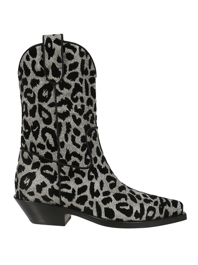 Shop Dolce & Gabbana Leopard Boots In Nero