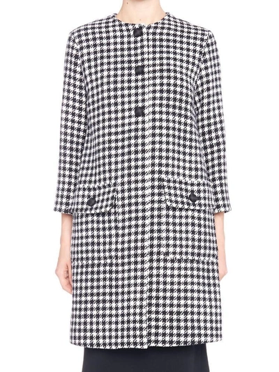 Shop Dolce & Gabbana Houndstooth Patterned Coat In Black