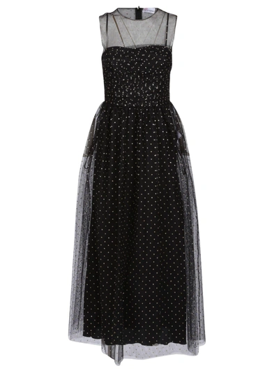 Shop Red Valentino Tulle Dress In Black