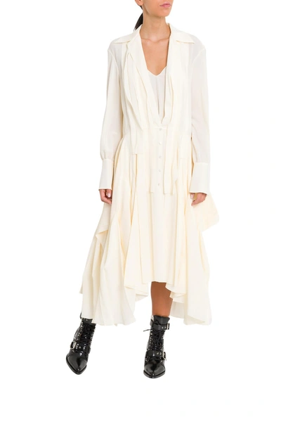 Shop Chloé Chemisier Dress With Deep V-neck In Bianco
