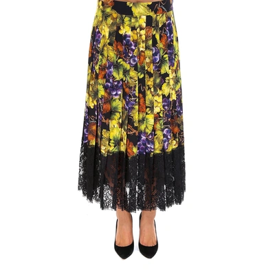Shop Dolce & Gabbana Grape Print Skirt In Multi