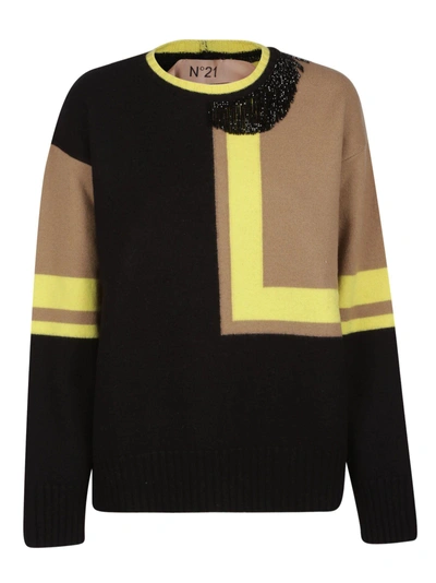 Shop N°21 Round Neck Sweater In Multicolor