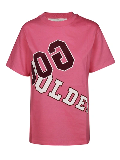 Shop Golden Goose Logo T-shirt In Pink/gooolden
