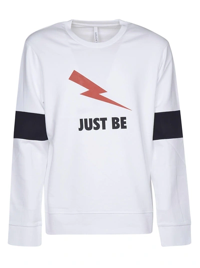 Shop Neil Barrett Just Be Sweatshirt In White/red/black