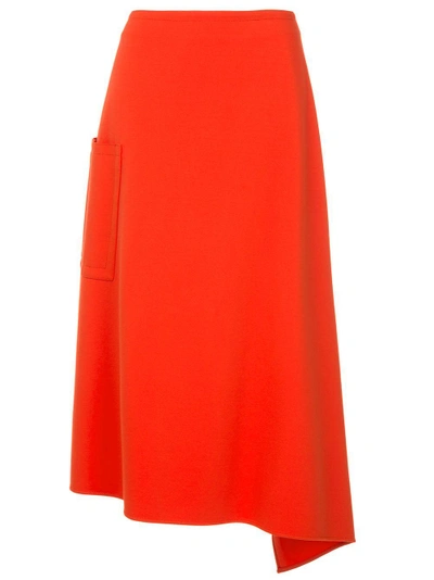 Shop Tibi Asymmetric Stretch Knit Skirt - Red
