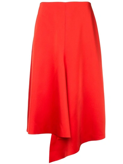 Shop Tibi Asymmetric Draped Skirt - Red