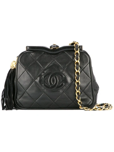 Pre-owned Chanel Vintage Fringe Chain Waist Bum Bag - Black