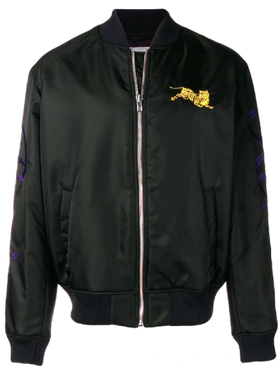 Shop Kenzo Jumping Tiger Bomber Jacket - Black