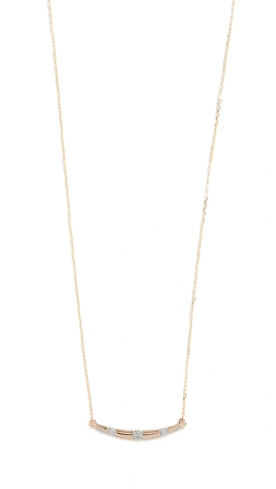 Shop Adina Reyter 14k Small Diamond Stripe Curve Necklace In Yellow Gold
