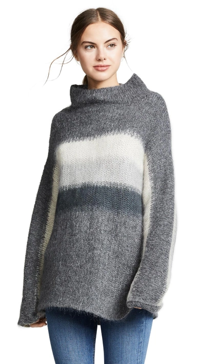 Shop Rag & Bone Holland Funnel Neck Sweater In Charcoal