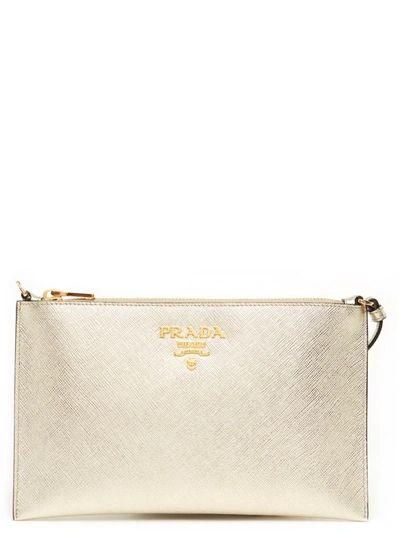 Shop Prada Piattina Bag In Gold