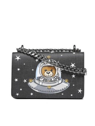 Shop Moschino Astro Teddy Shoulder Bag In Nero Multicolor