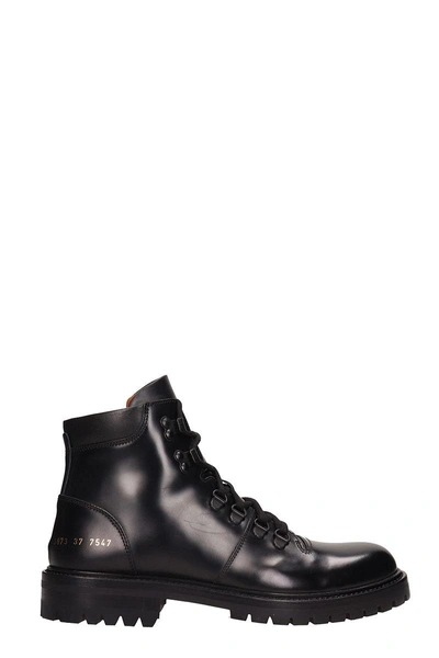 Shop Common Projects Black Leather Ankle Boots