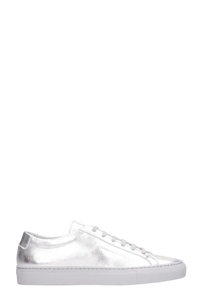 Shop Common Projects Achilles Low Silver Leather Sneakers