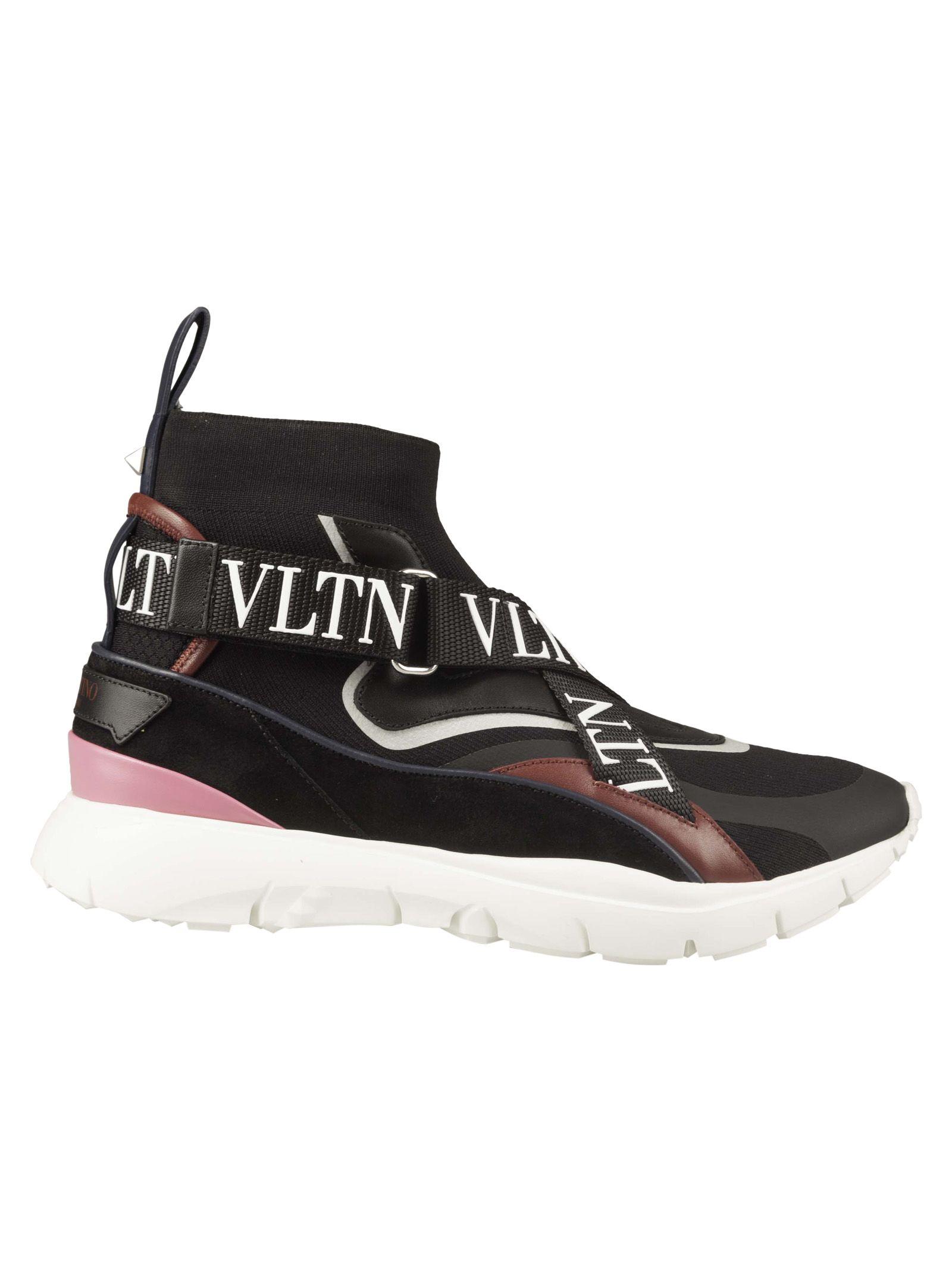 black and pink valentino trainers