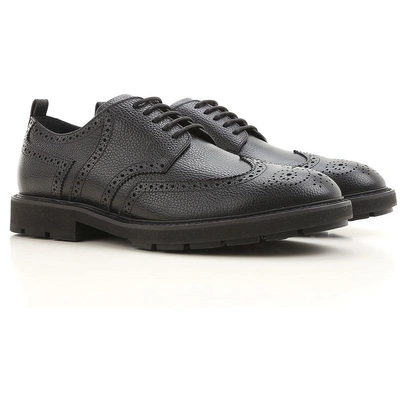 Shop Tod's Hammered Leather Derby Brogues In Black