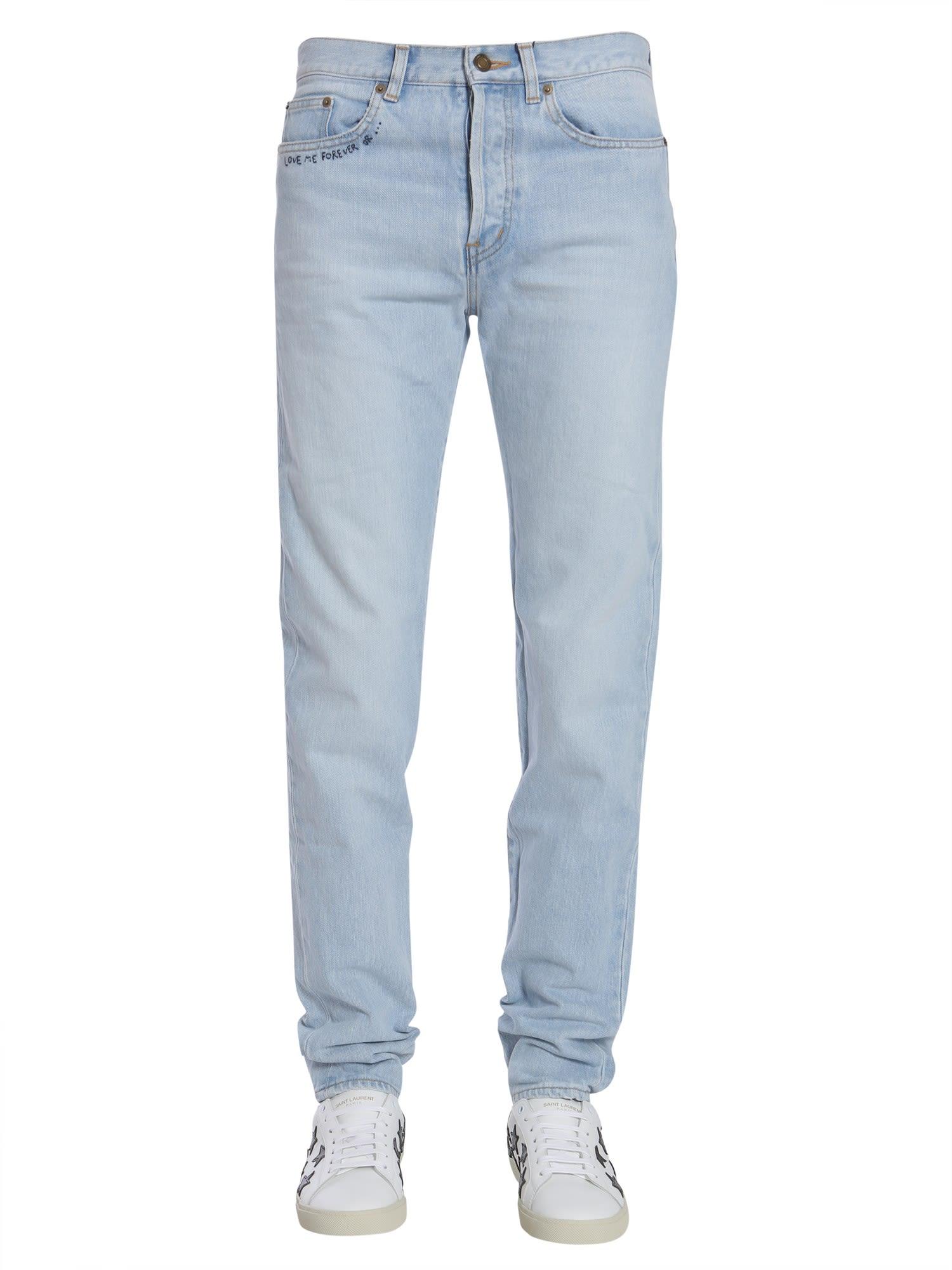 Saint Laurent Low Waist Jeans In Blue | ModeSens