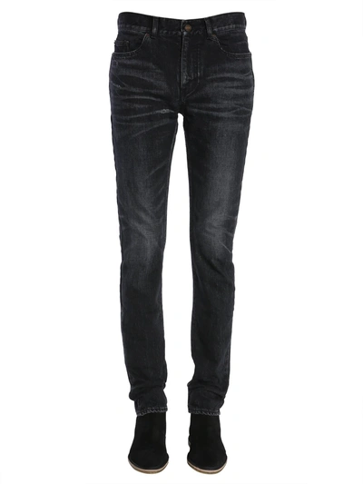 Shop Saint Laurent Low-rise Skinny Jeans In Nero