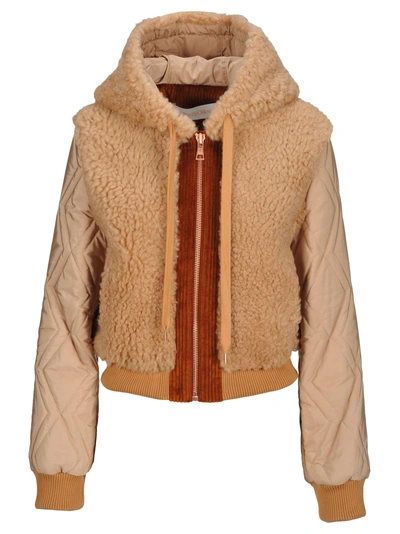 Shop See By Chloé See By Chloe' Bomber Sherling In Tan