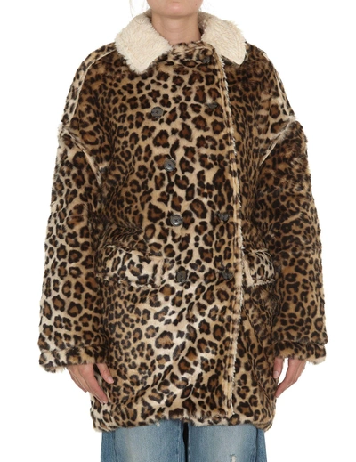 Shop R13 Leopard Huntng Coat In Multicolor