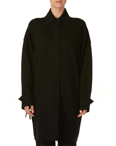 Shop Michael Michael Kors Merino Wool Coat In Black