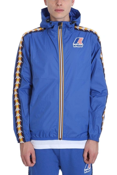 K-way Kappa X Collaboration Jacket In Blue Nylon | ModeSens