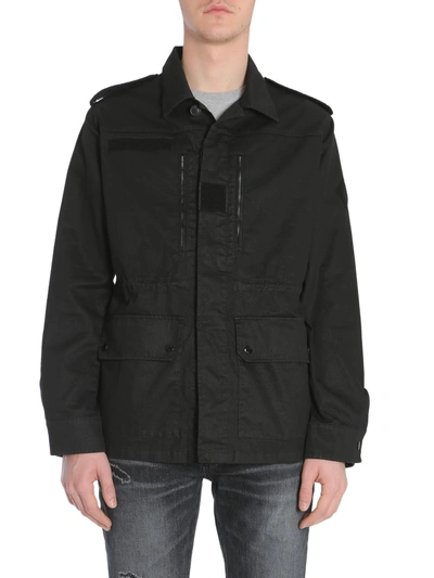 Shop Saint Laurent Military Parka In Nero